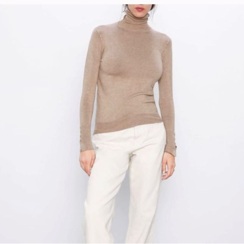 Zara Turtleneck Beige Sweater